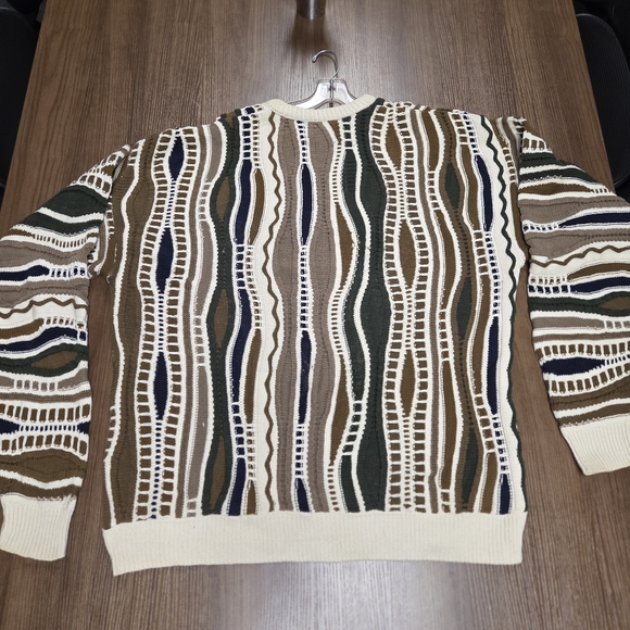 Vintage Old Glory Sweater Mens 2XL Multicolor 3D Knit 3D Style Made USA 90s - Picture 2 of 9